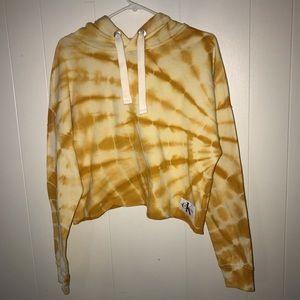 Calvin Klein tie dyed cropped hoodie